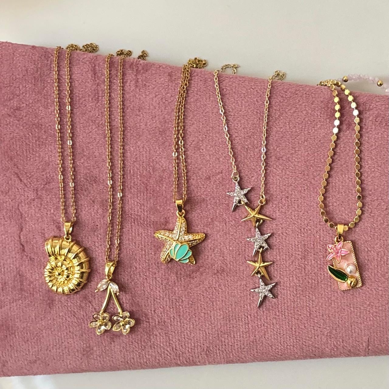 Fairycore Gold Beaded Chain Necklace