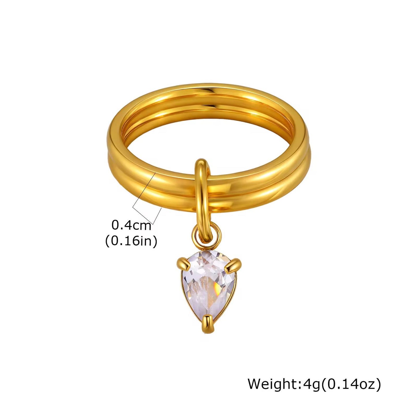 Aria Stacked Charm Ring