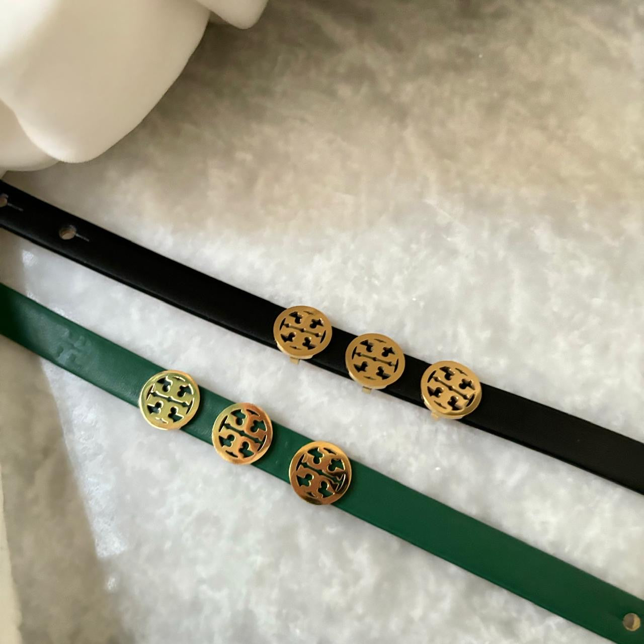 T- Signature Leather Bracelet -22K