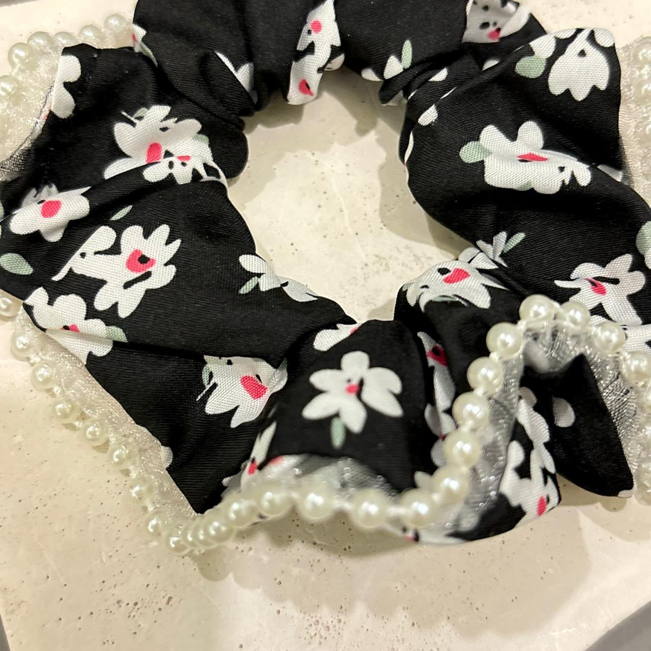 Pearl Black Forest Scrunchie