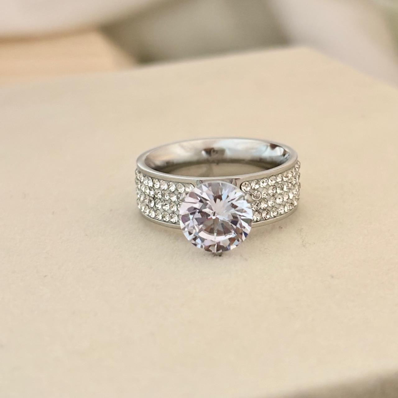 LUX Cluster Diamond Ring -Silver