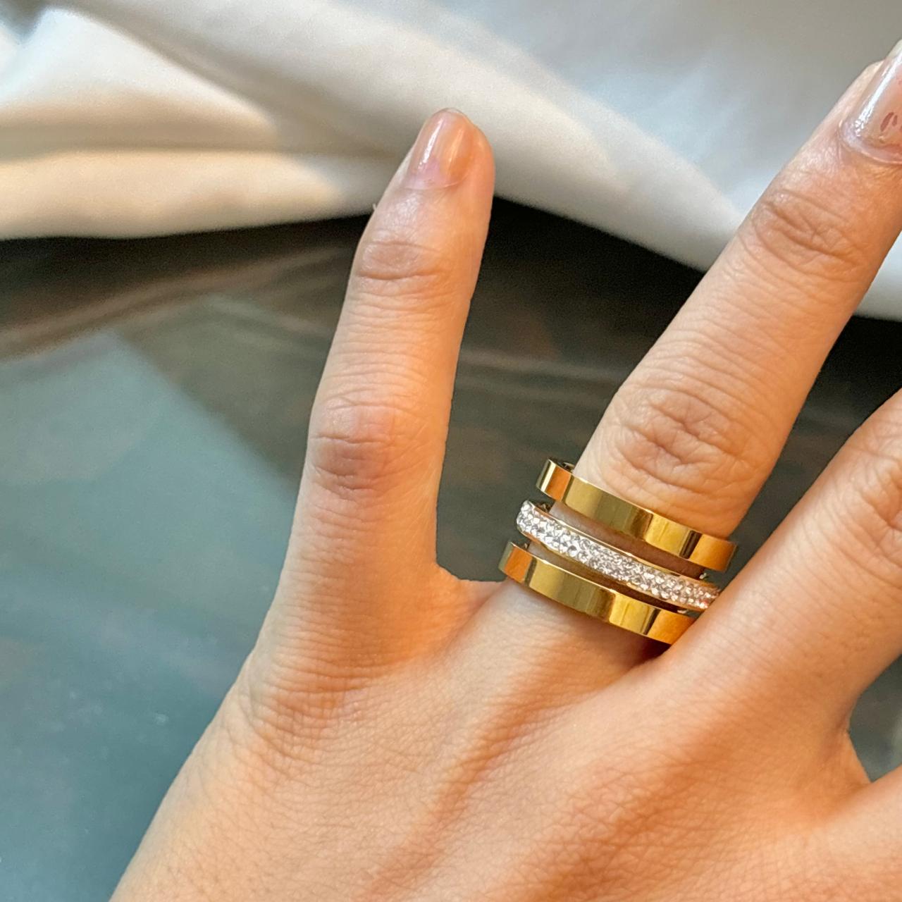 Tri Stacked LUX Ring