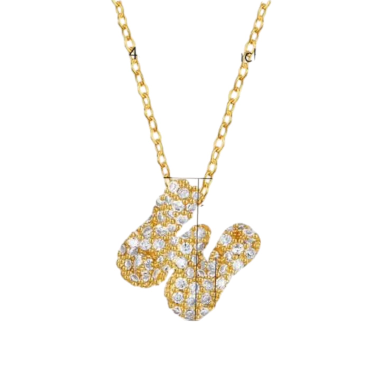 Paved Puffy Initial Necklace 2.0