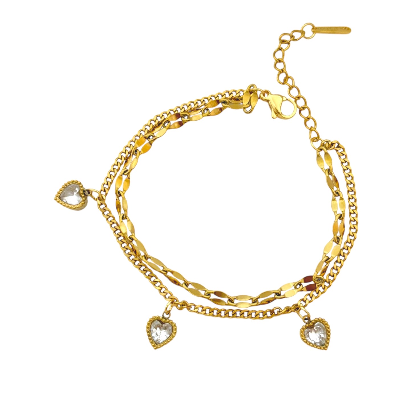 Esme Heart Charm Layered Bracelet