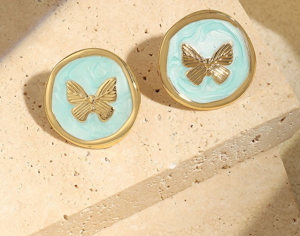 Fairycore Flutter Studs -18K | Baby Blue