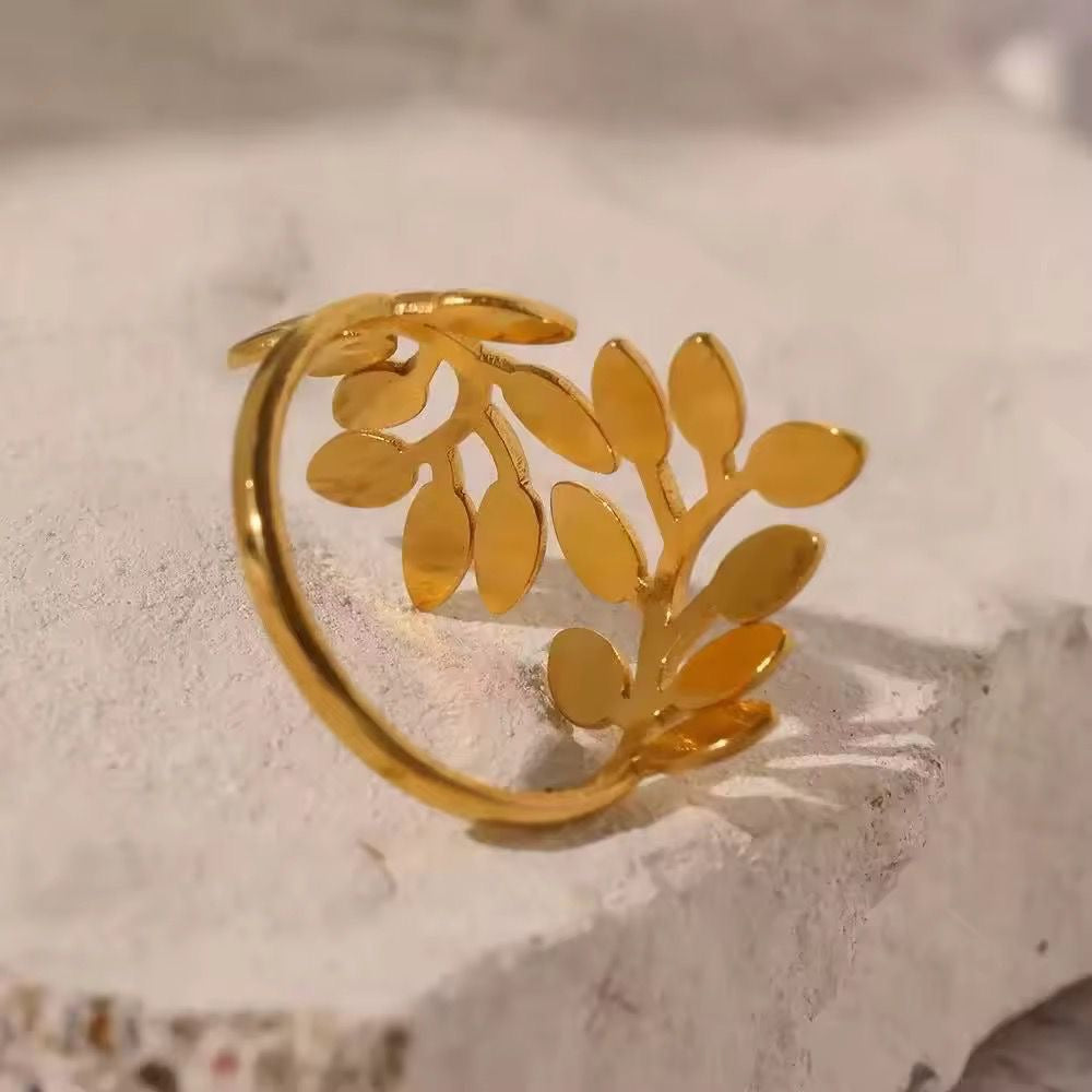 Leafy Aura Ring -Adjustable