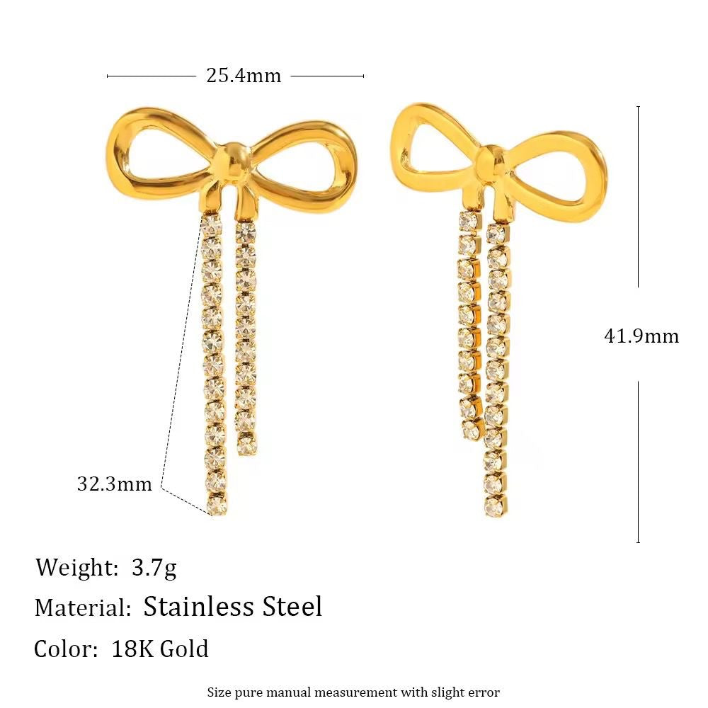 Sparkly Bow Studs