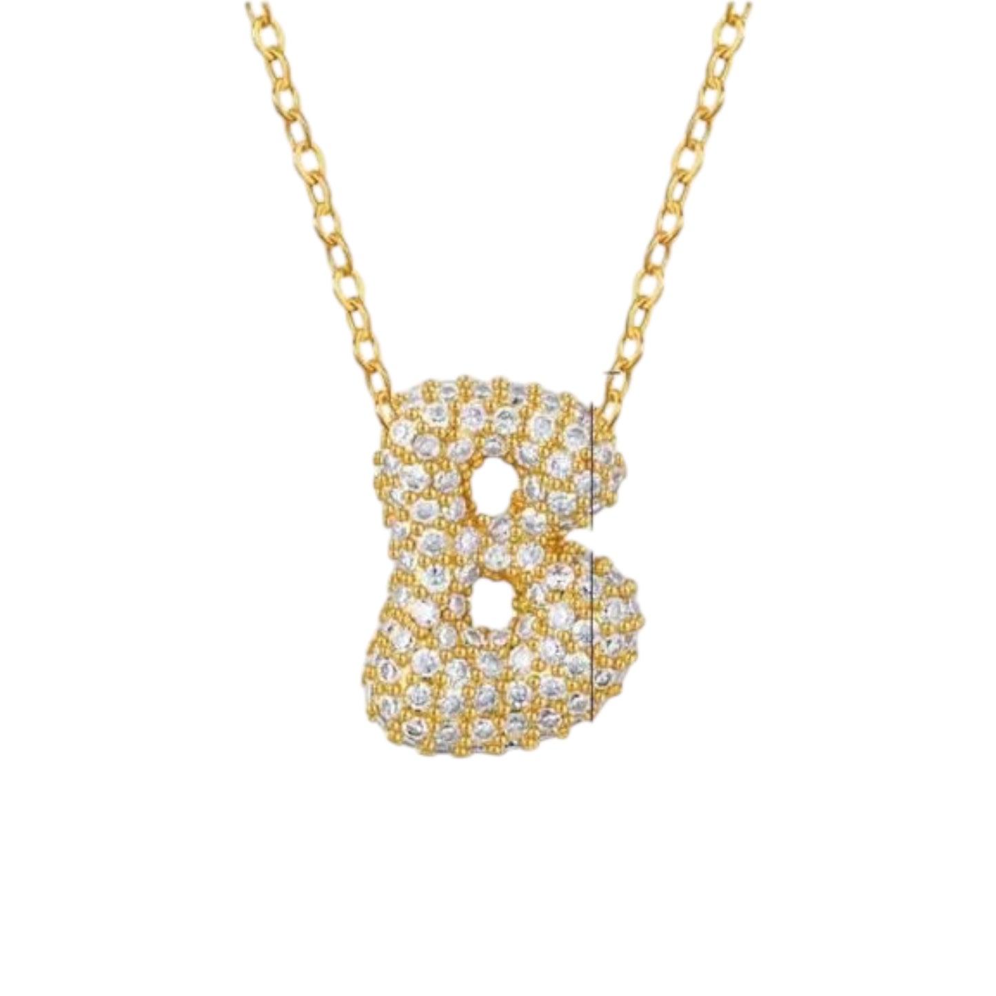 Paved Puffy Initial Necklace 2.0