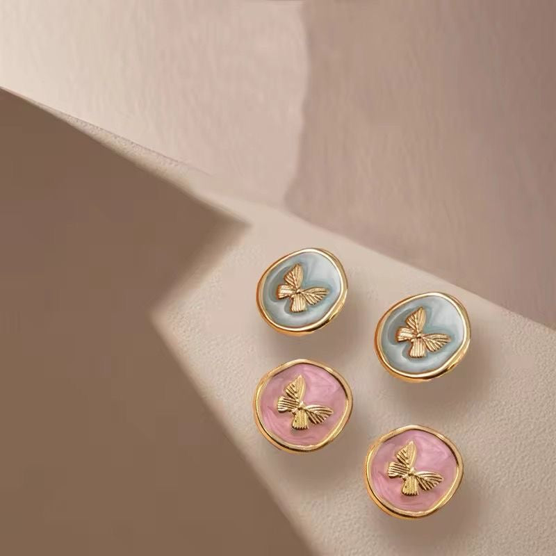 Fairycore Flutter Studs -18K | Pink