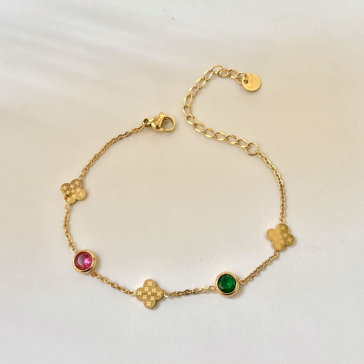 Luxe Multi Cz Clover Bracelet