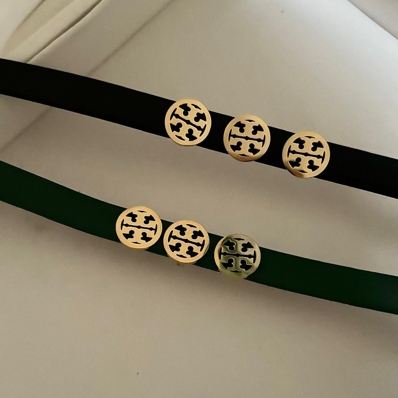 T- Signature Leather Bracelet -22K