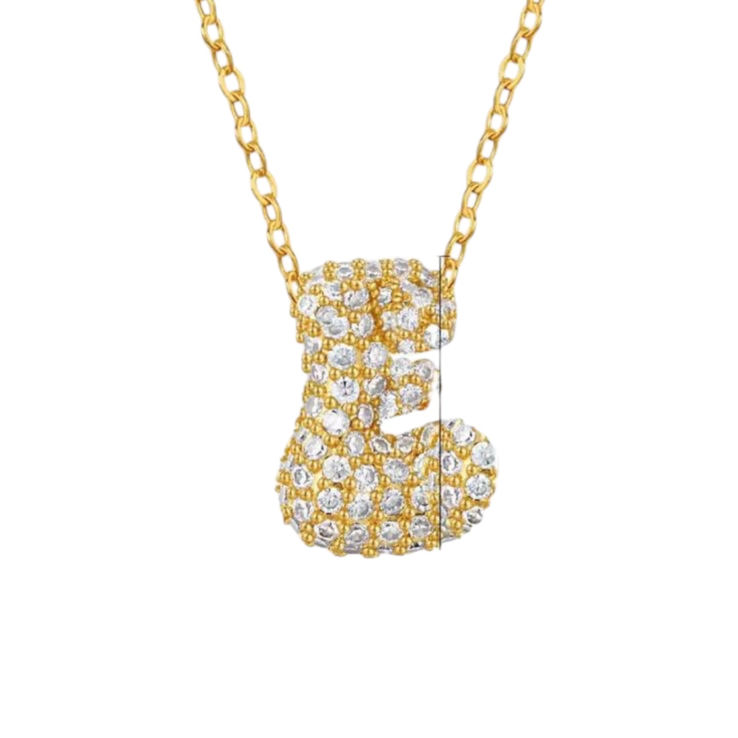 Paved Puffy Initial Necklace 2.0
