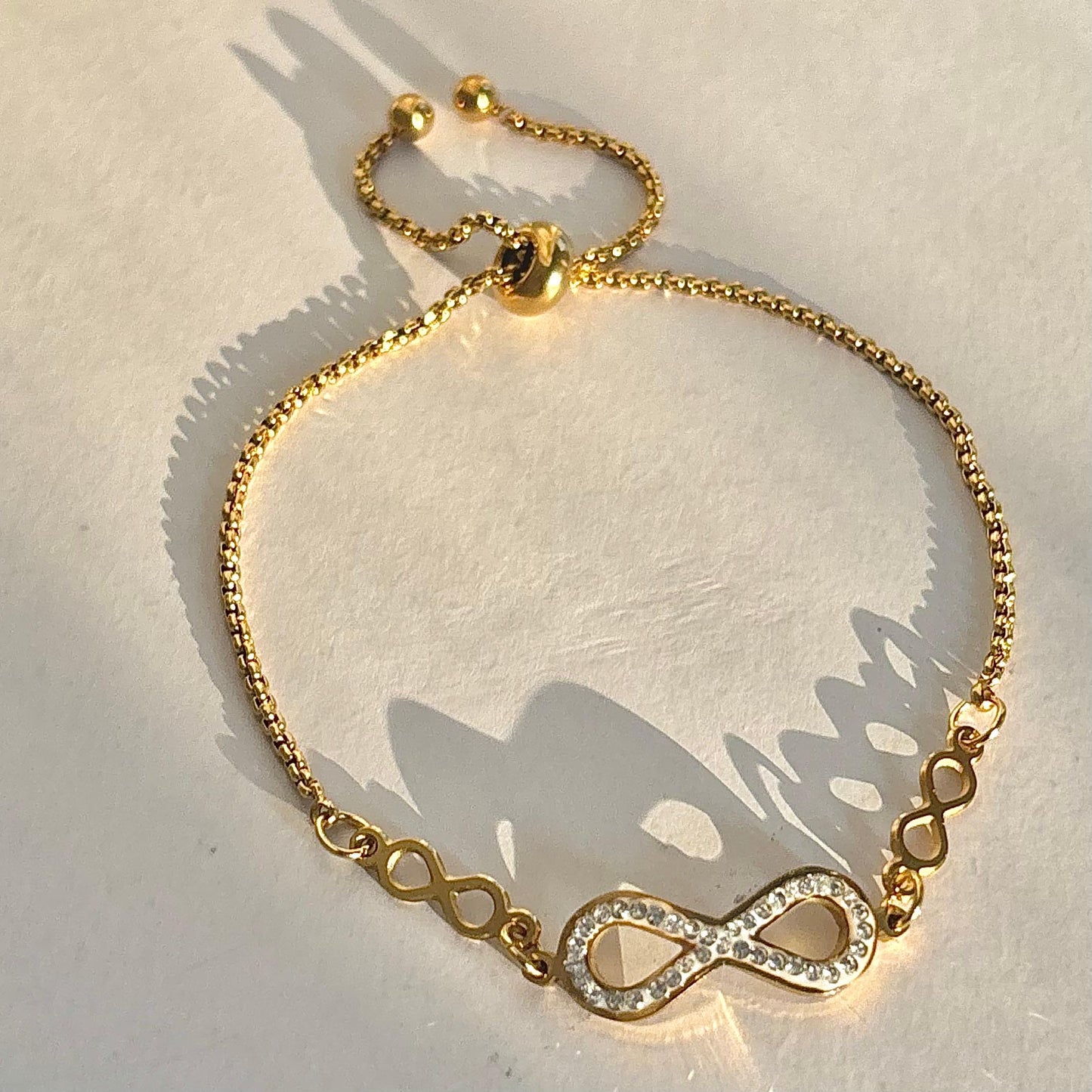 Sparkly Infinity Bracelet -18K | Adjustable