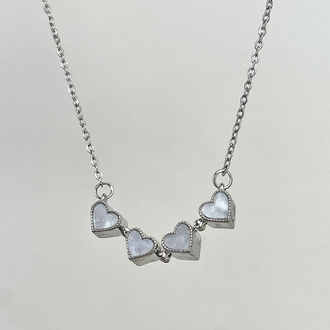 Petite Heart Silver X Black Four Way Necklace - Double Sided X Magnetic