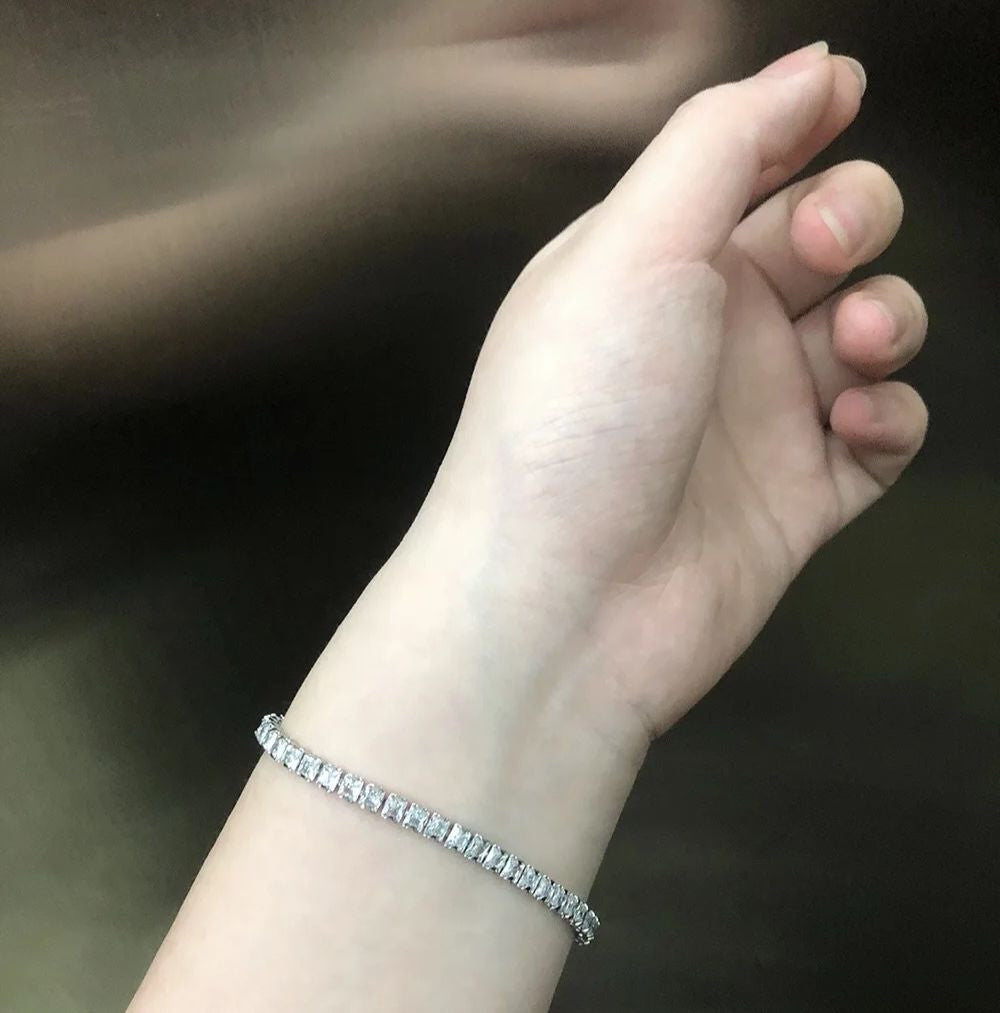 Diamanté Tennis Square Cut Bracelet