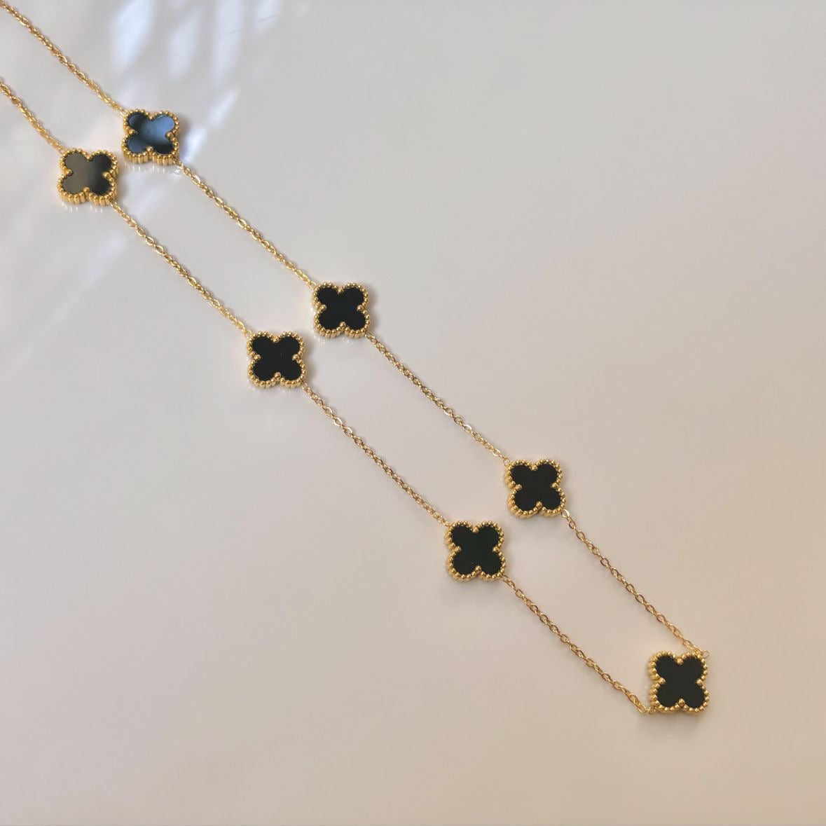 Luxe Black 7 Motifs Clover Necklace -Limited Edition