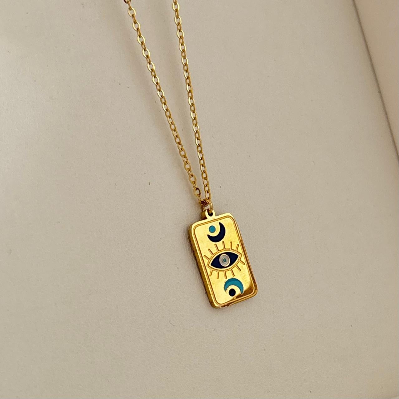 Tarot Boho Eye Necklace -18K