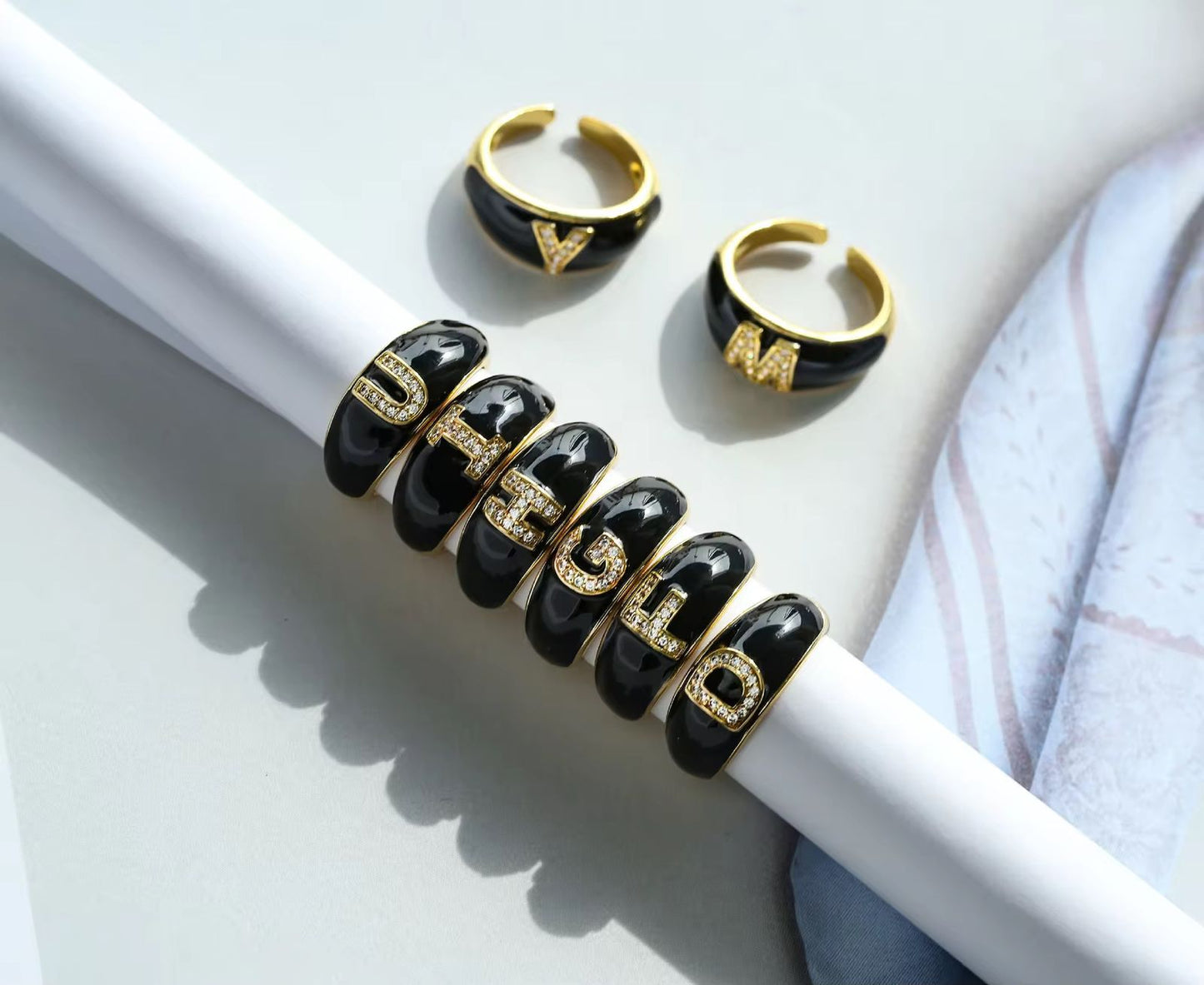 Initial Enamel Ring -Adjustable