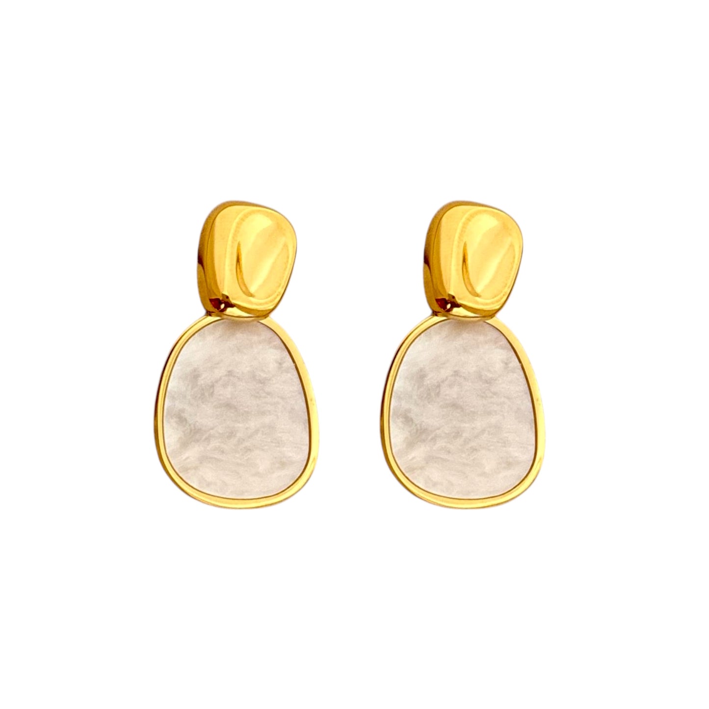 Diana Drops Studs -Shell