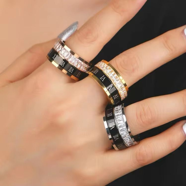 Roman Baguette Stacked Ring -18K