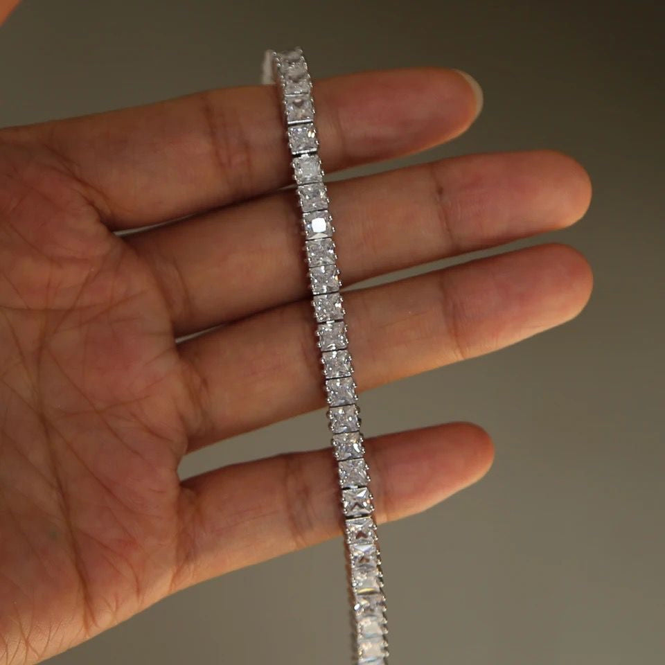 Diamanté Tennis Square Cut Bracelet