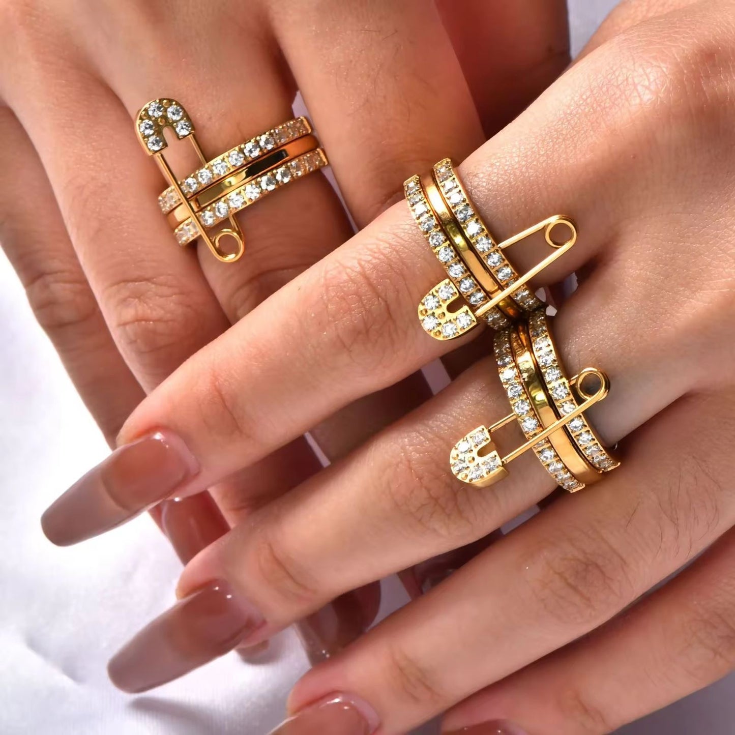 Pinned With Diamond Stack Ring