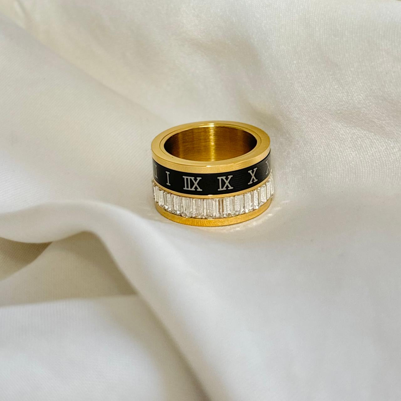 Roman Baguette Stacked Ring -18K