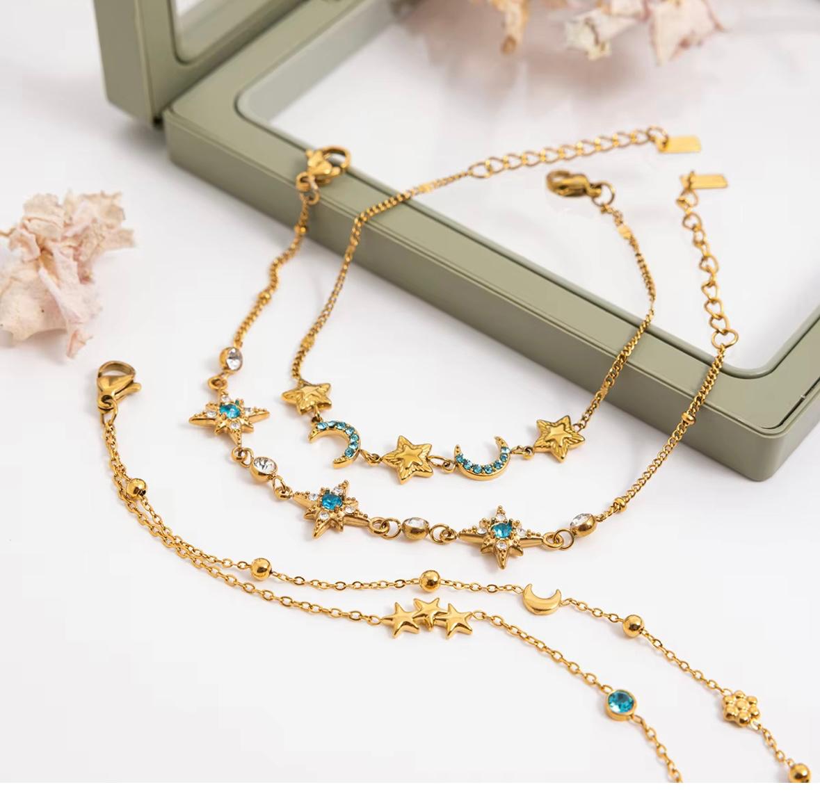 Azure Glittery Layered Tennis Bracelet