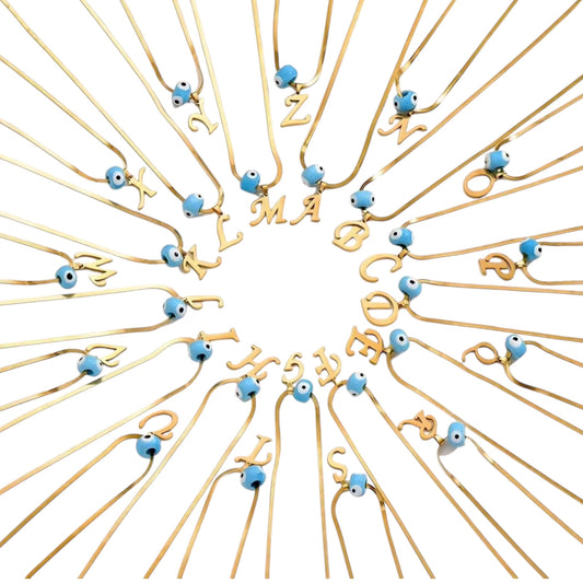 Initial With Turkish Charm Necklace