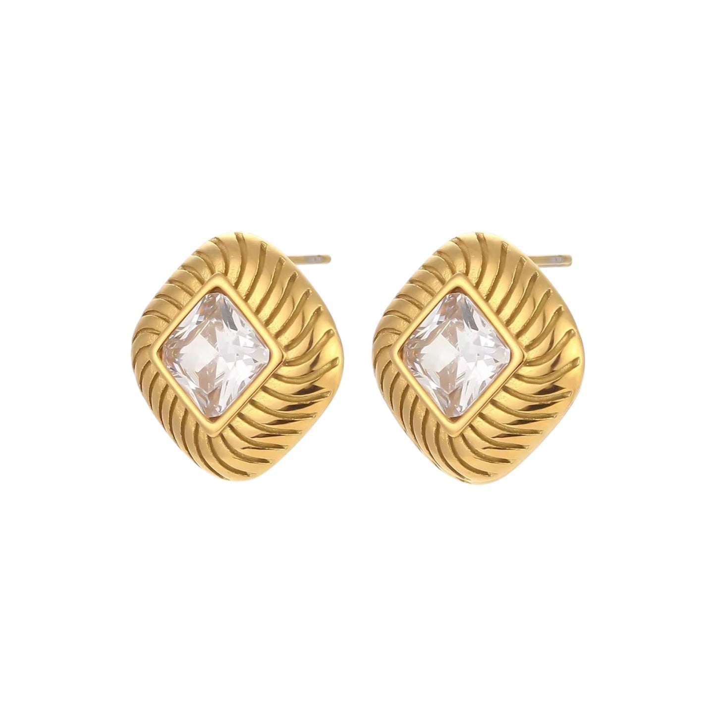 Diamond Fiorella Studs -18K