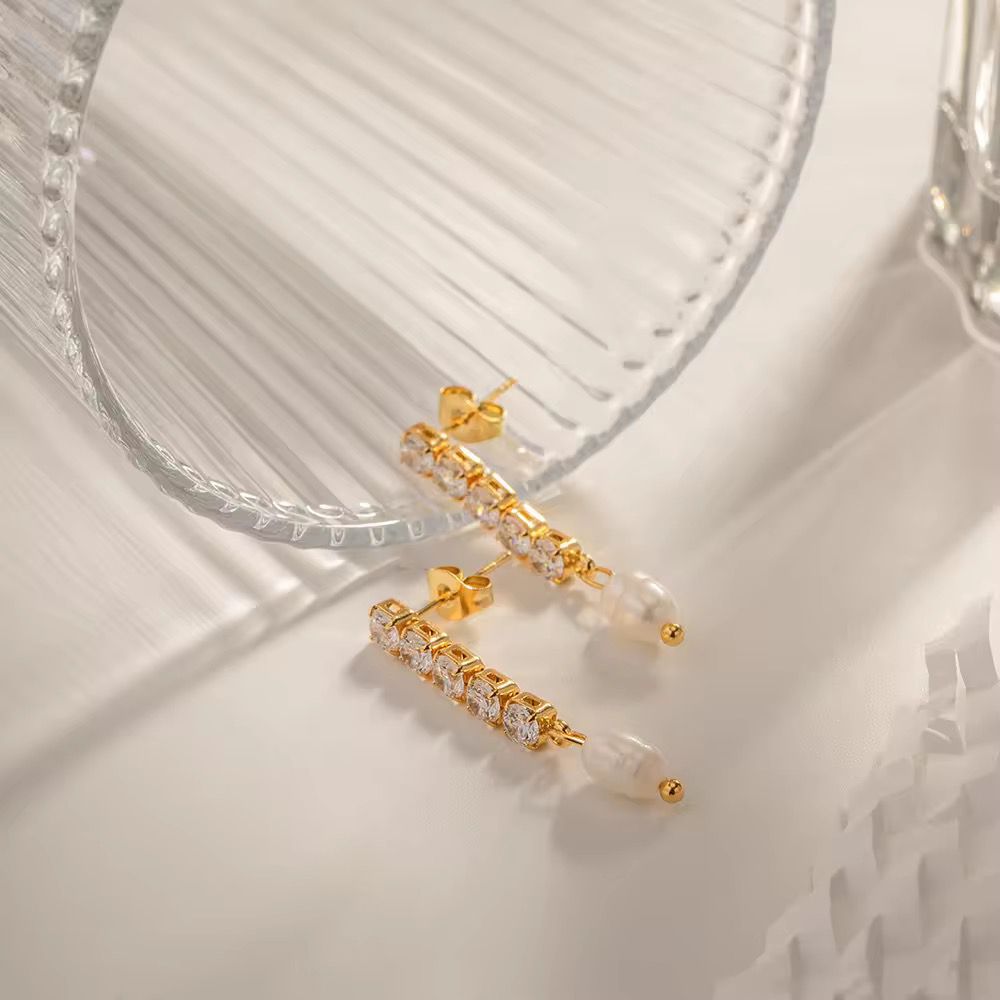Diana Diamond Pearl Earrings