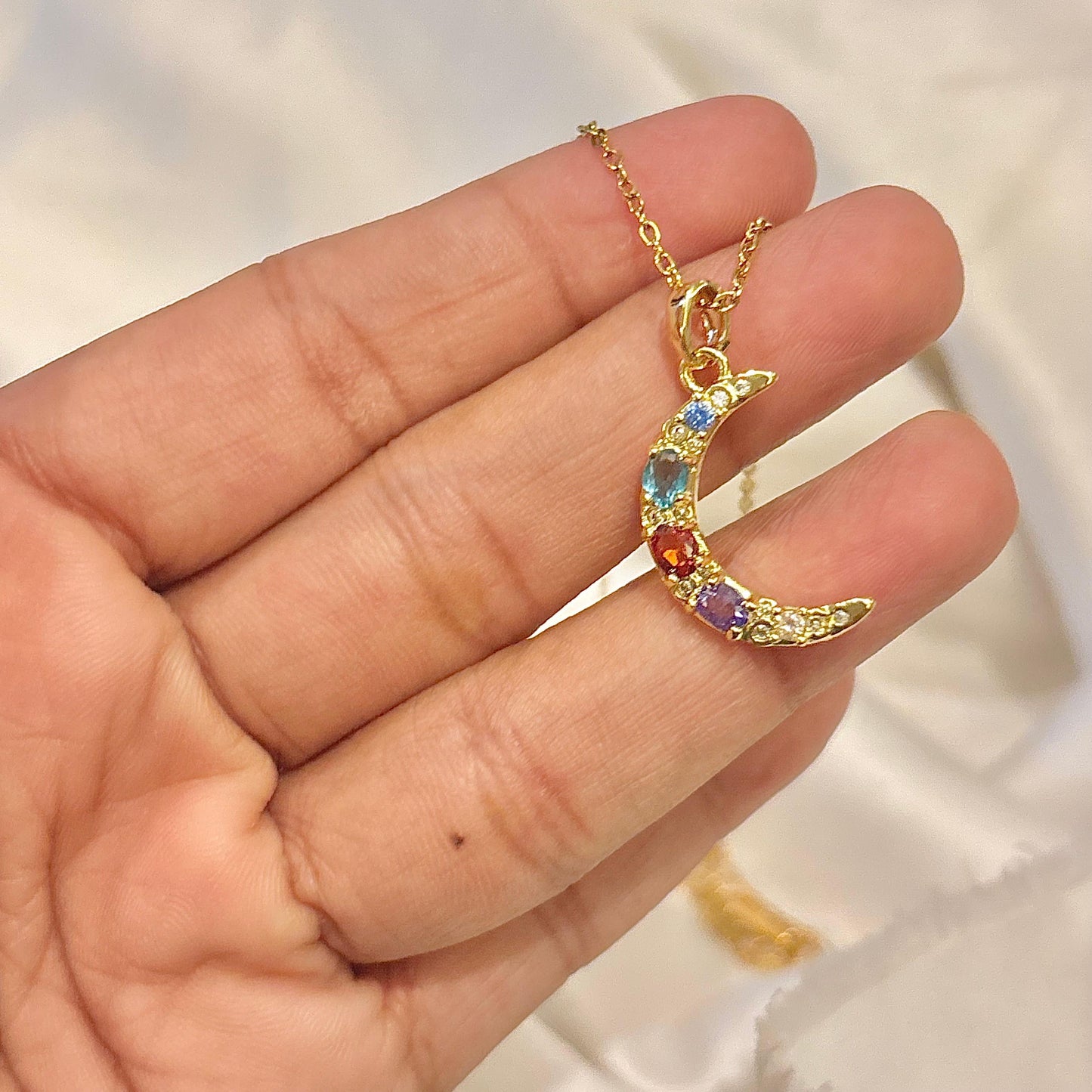Magical Luna Necklace -Multi Zircons