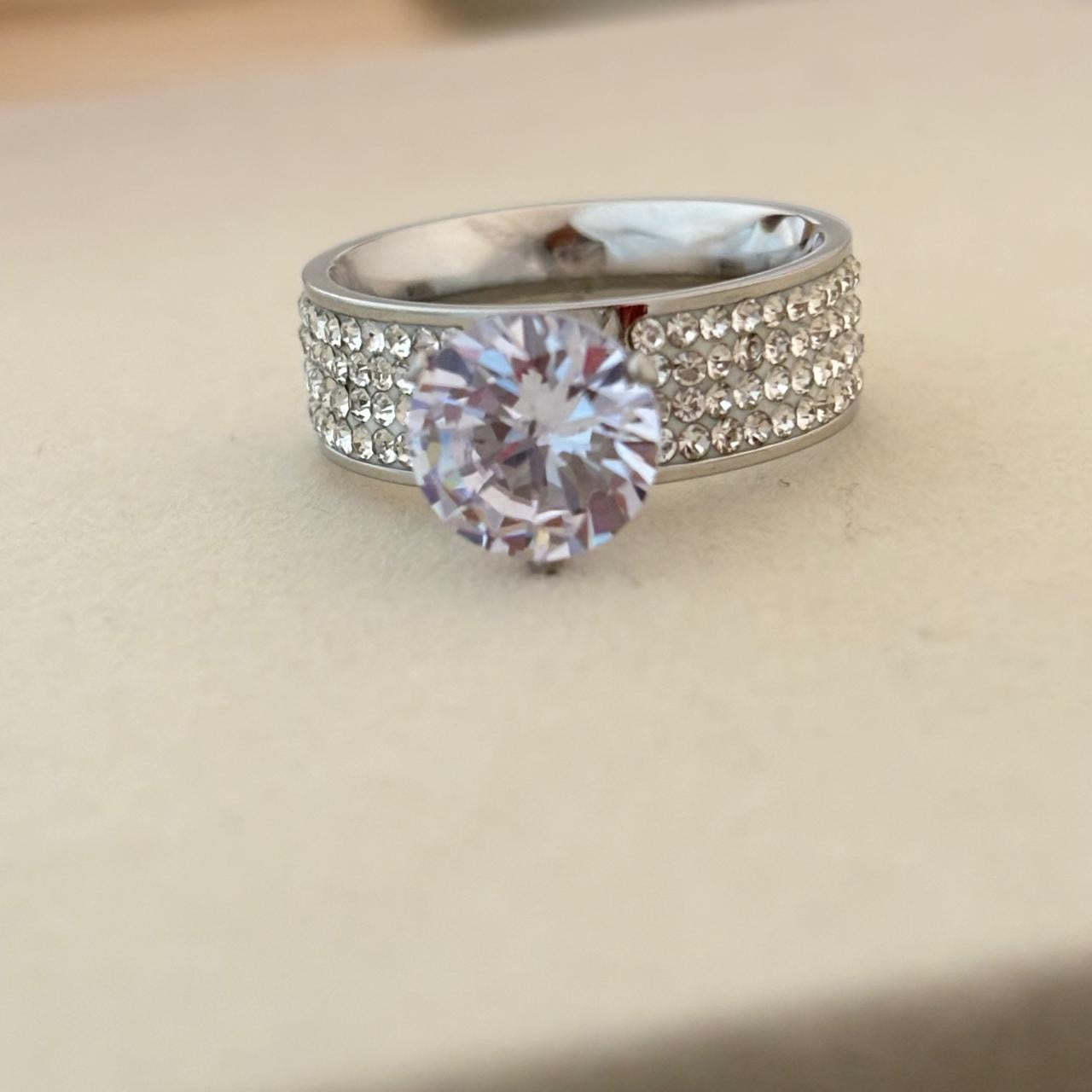 LUX Cluster Diamond Ring -Silver