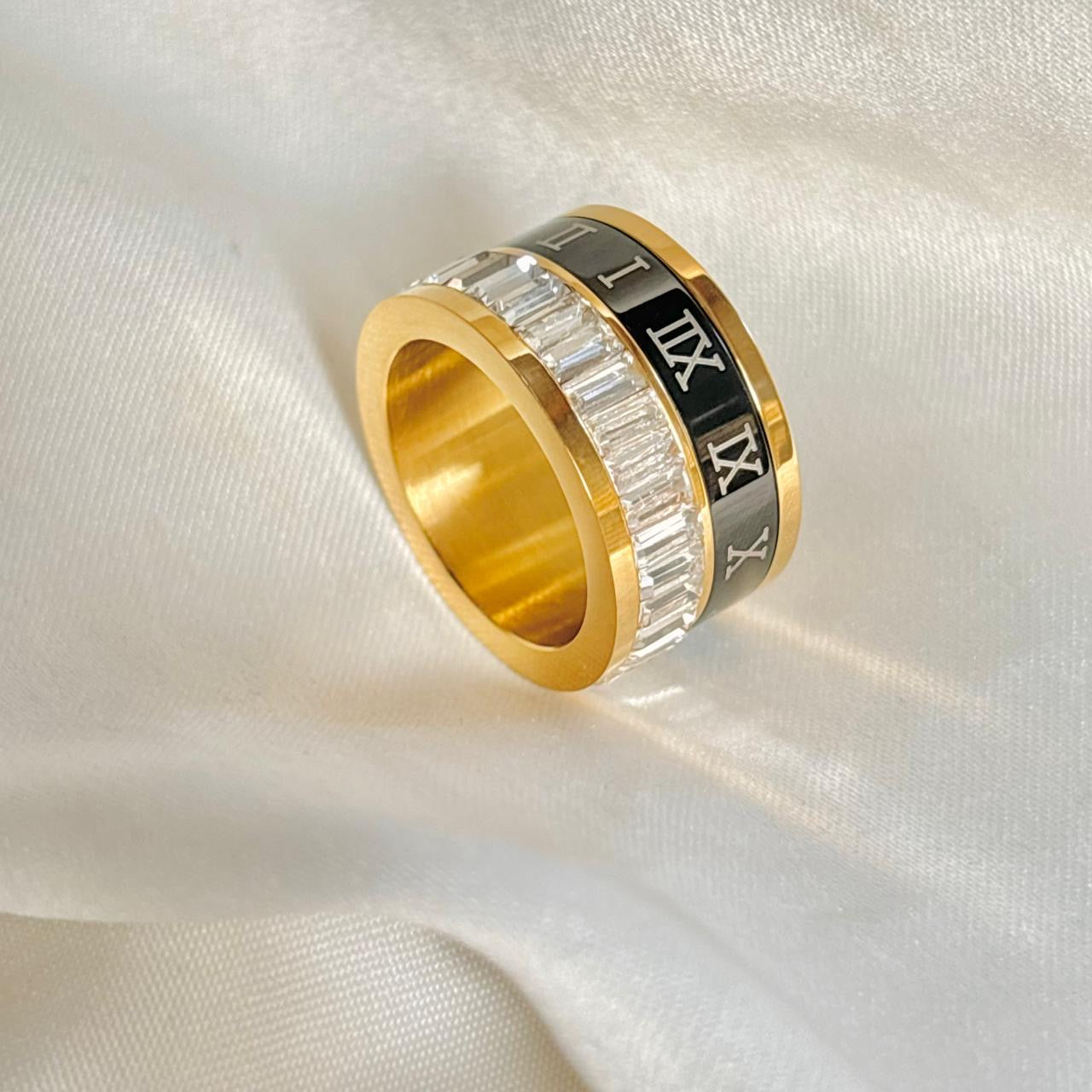 Roman Baguette Stacked Ring -18K