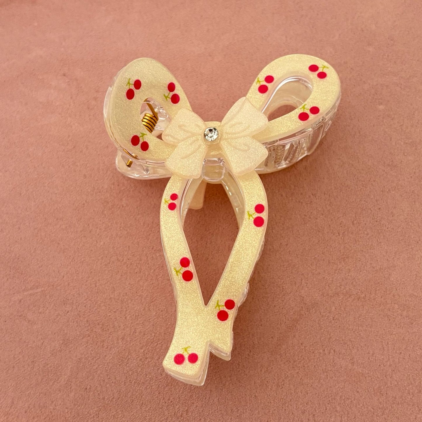 Princess Core Bow Claw Clip -Beige