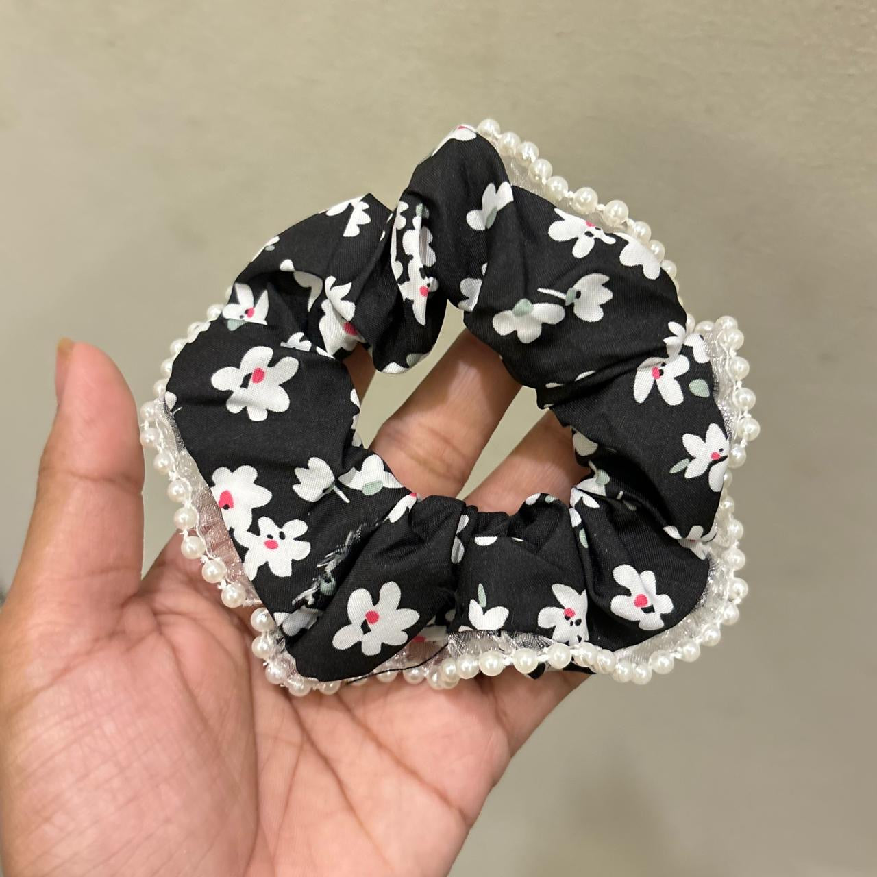 Pearl Black Forest Scrunchie
