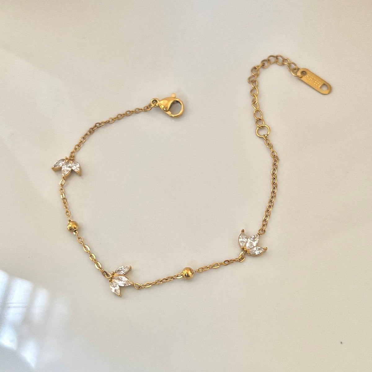 Crystal Leaflet Anklet
