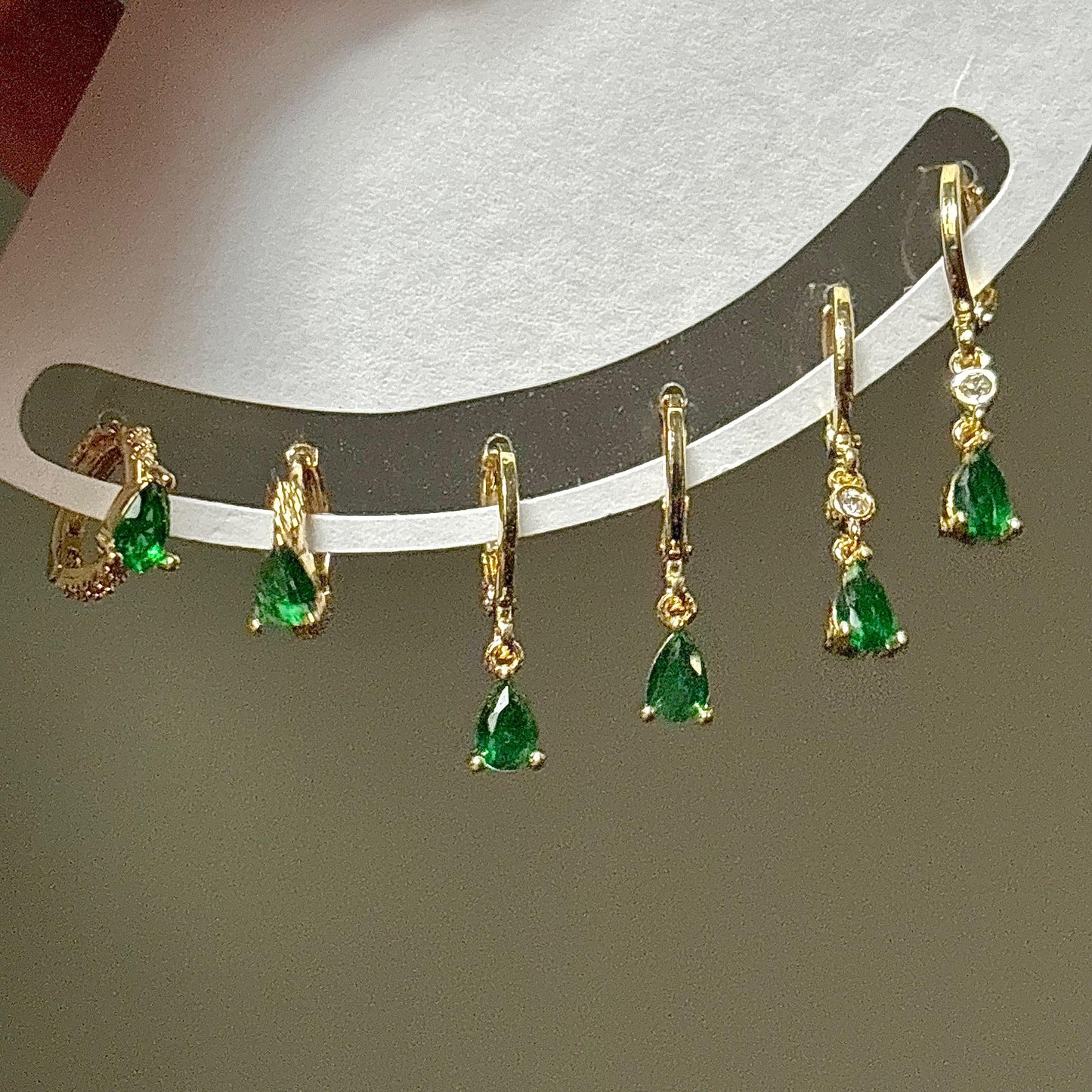 Emerald Gem Hoops & Huggies Set