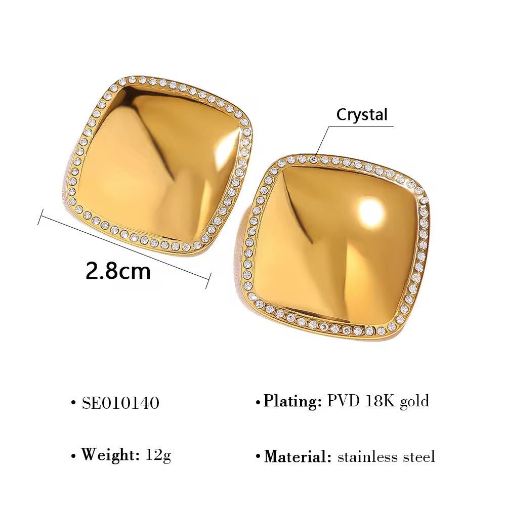 Allure Zircon Pave Studs -18K