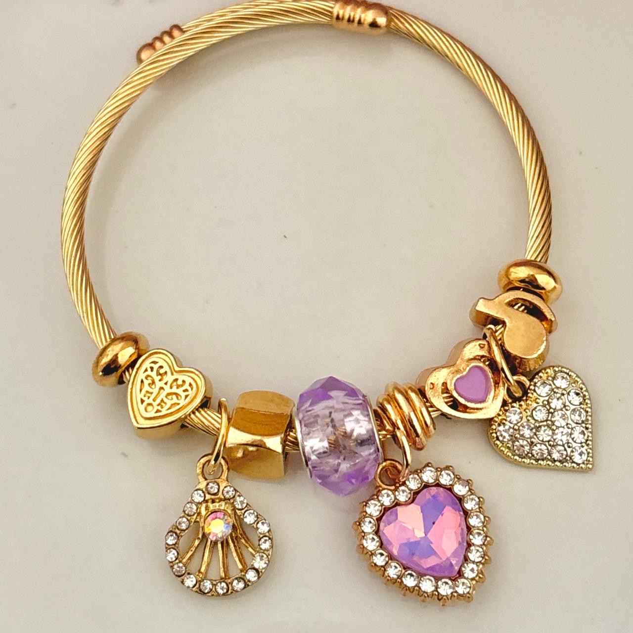 Zephyr Multi Charm Bracelet -Lilac