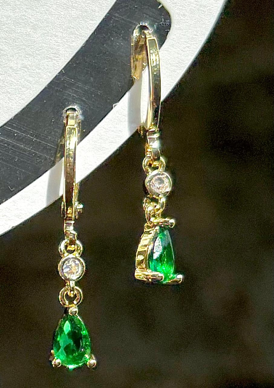 Emerald Gem Hoops & Huggies Set