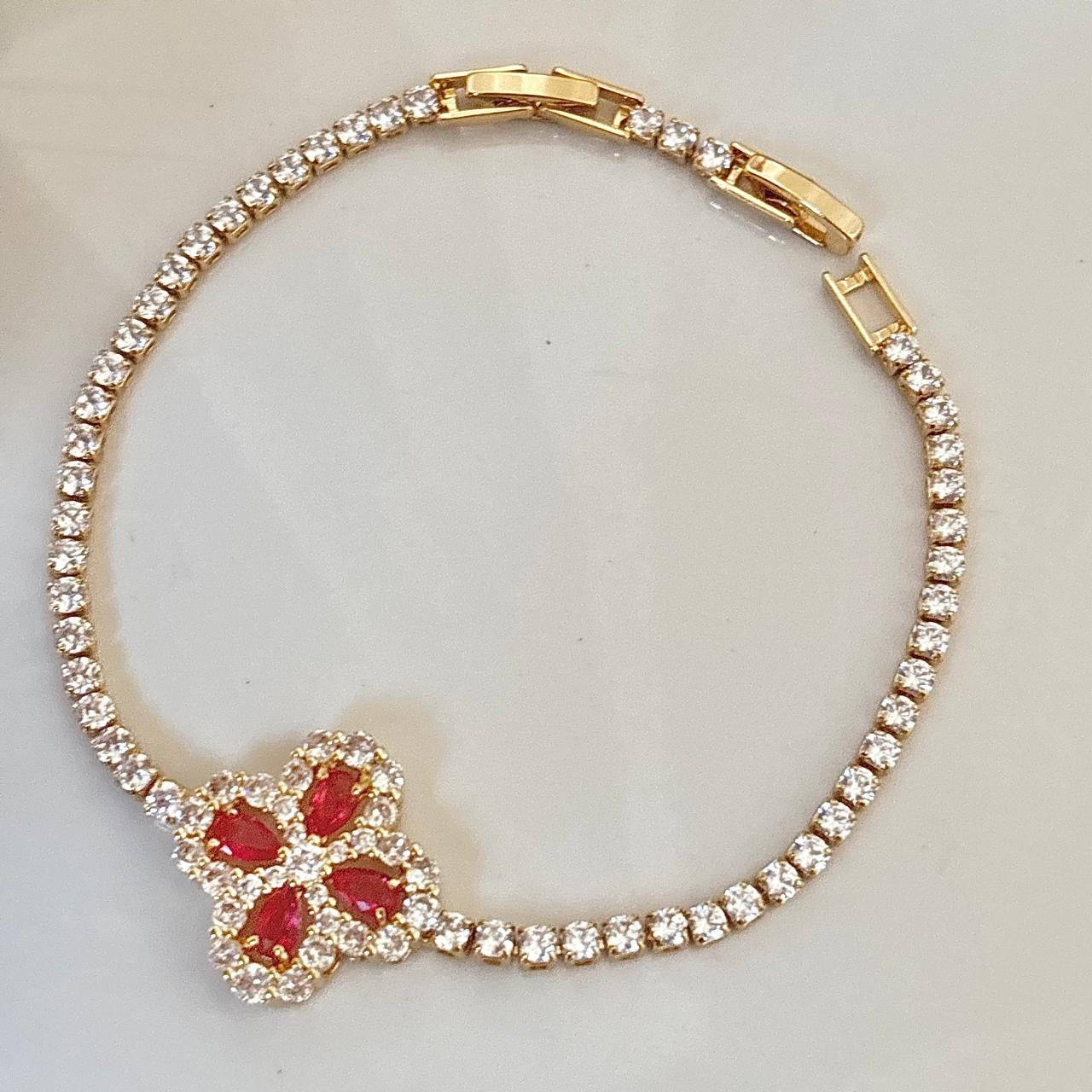 Dynasty Pink Cz Tennis Bracelet