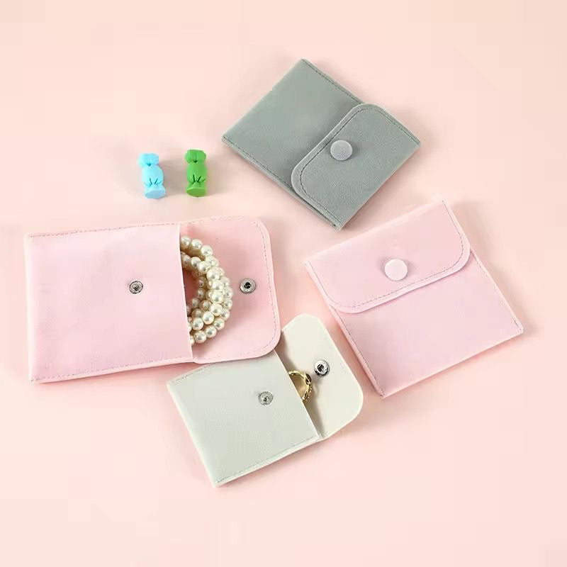 Luxury Suede Pouch -Baby Pink