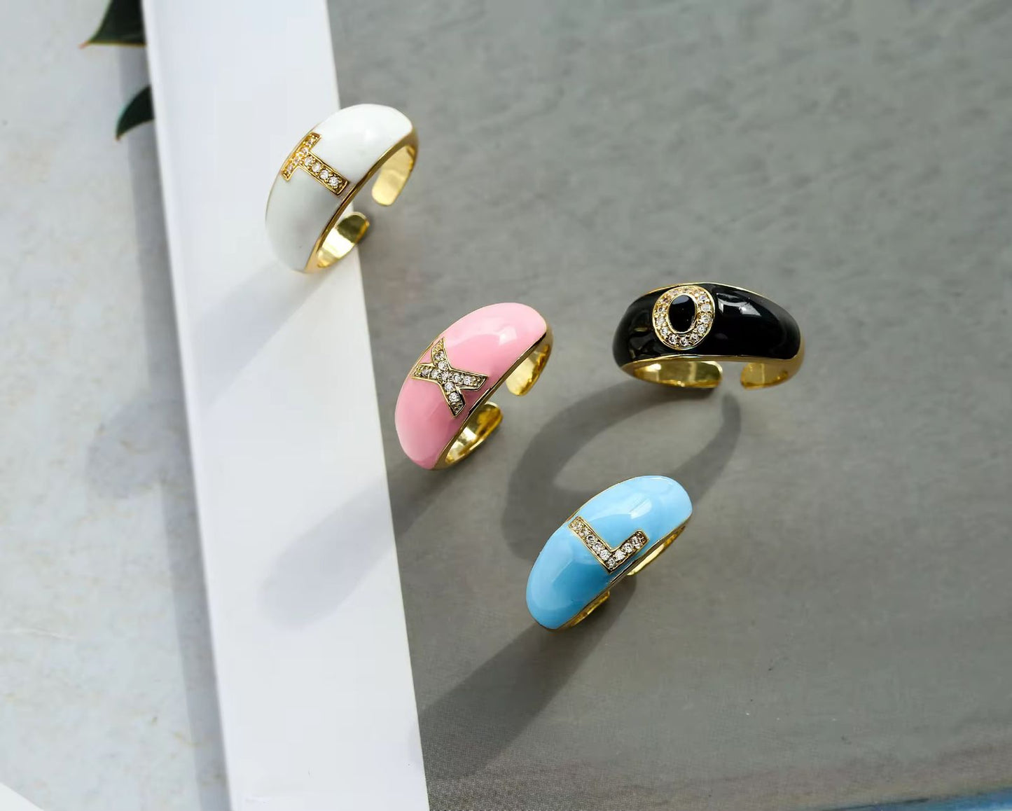 Initial Enamel Ring -Adjustable