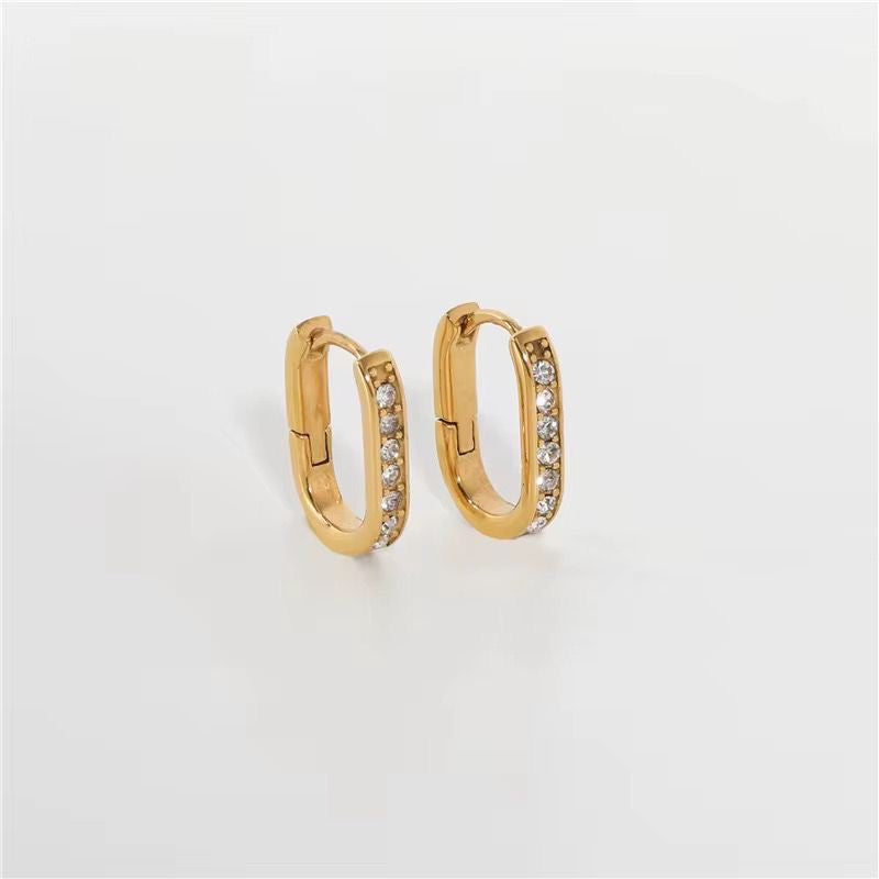Elegance U Hoops - Zircon Paved