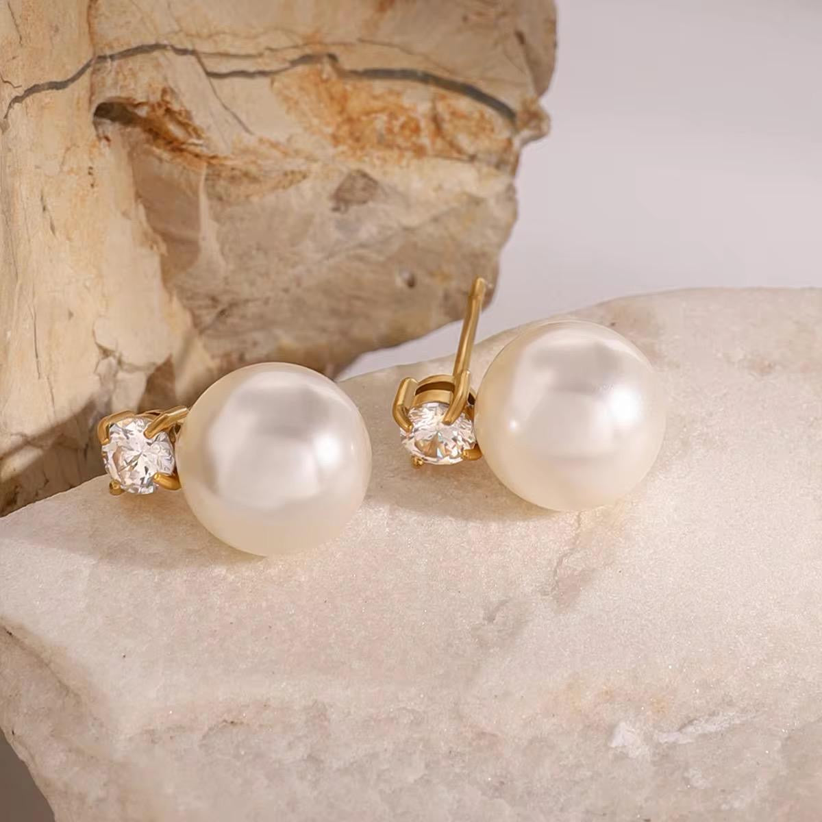 Bling Pearl Studs
