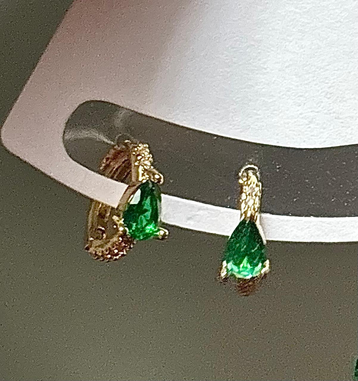 Emerald Gem Hoops & Huggies Set