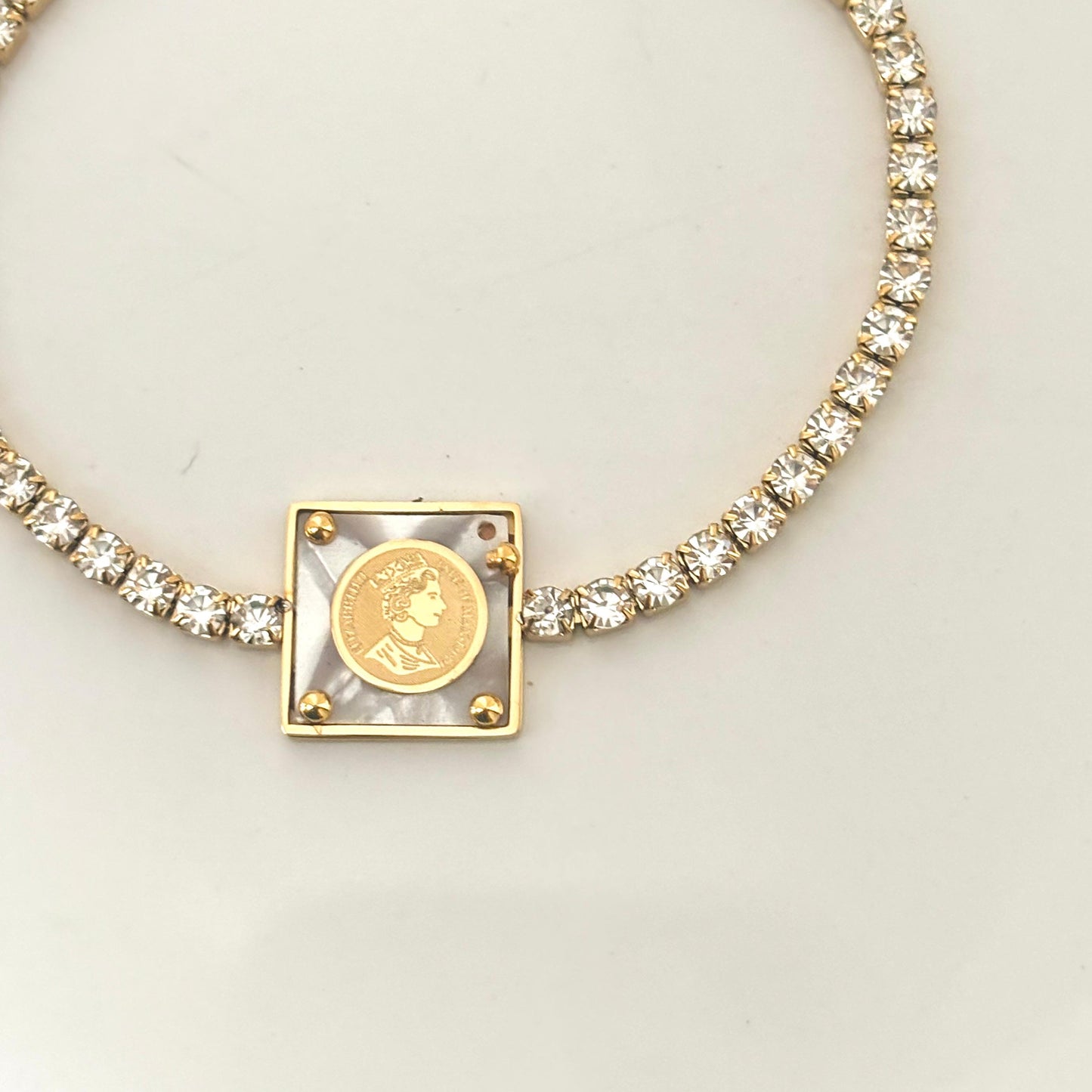 Shell X Coin Tennis Bracelet