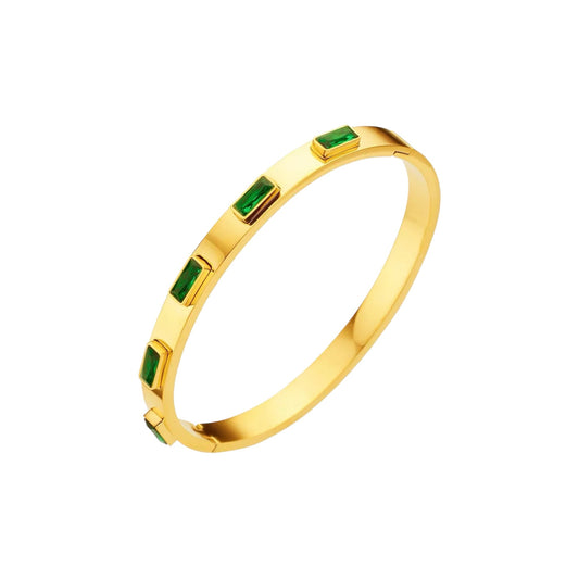 Emerald CZ Bangle Bracelet