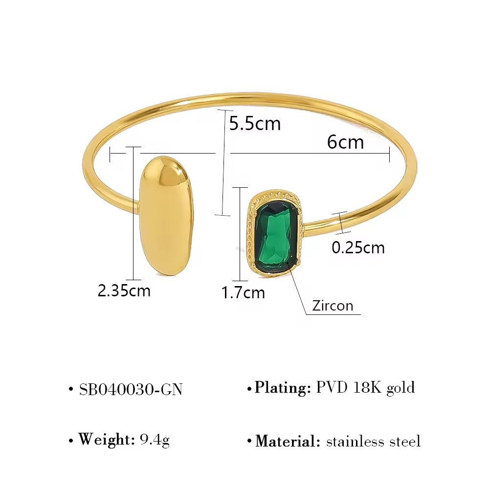 Aurum LUX Cuff -Emerald Elegance
